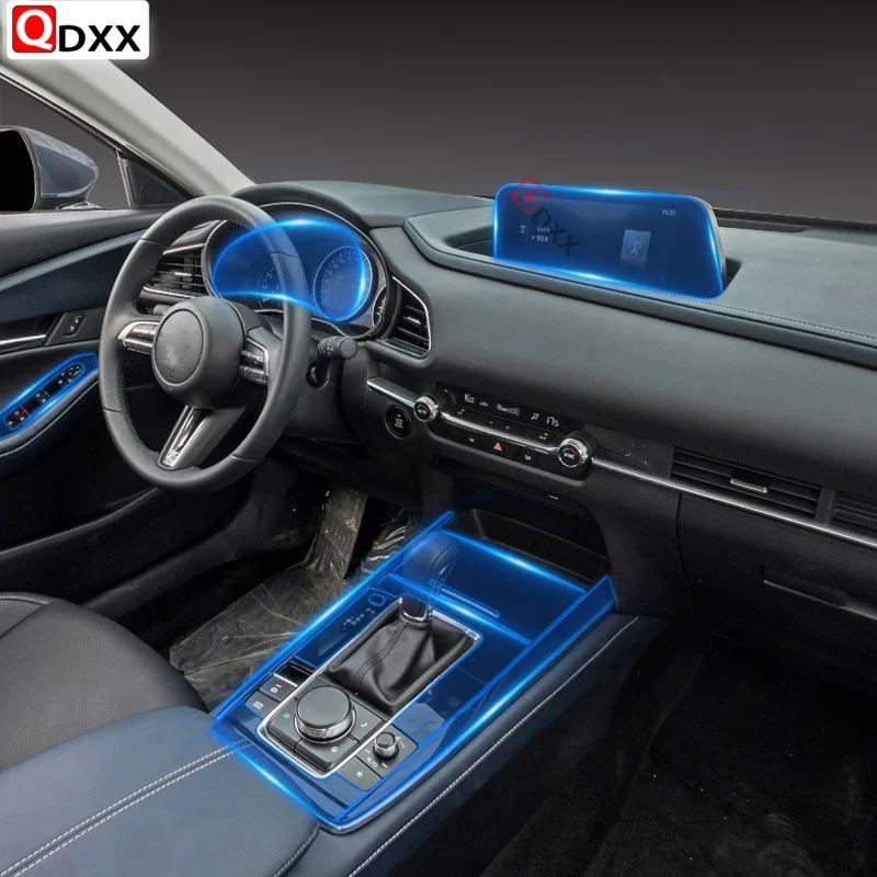 

For Mazda CX30 Central Control Panel 2021 Car Interior Control Film Navigation Dashboard Screen TPU Transparent Sticke Accessory