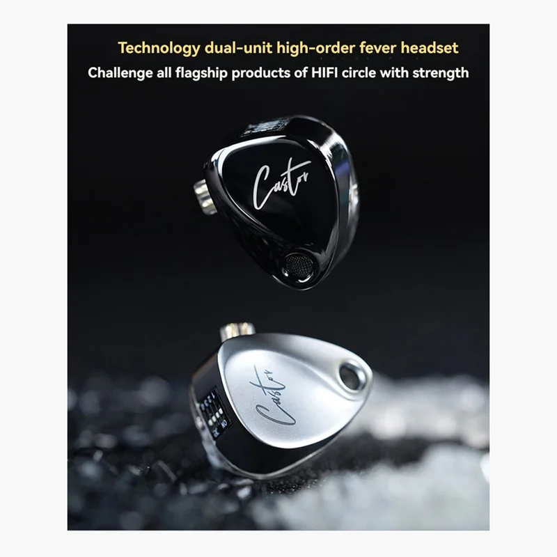 Ingenious-KZ Castor In Ear Headphones Hifi Bass Sound Noise Isolating Dual-Dynamic Driver Wired Earbuds