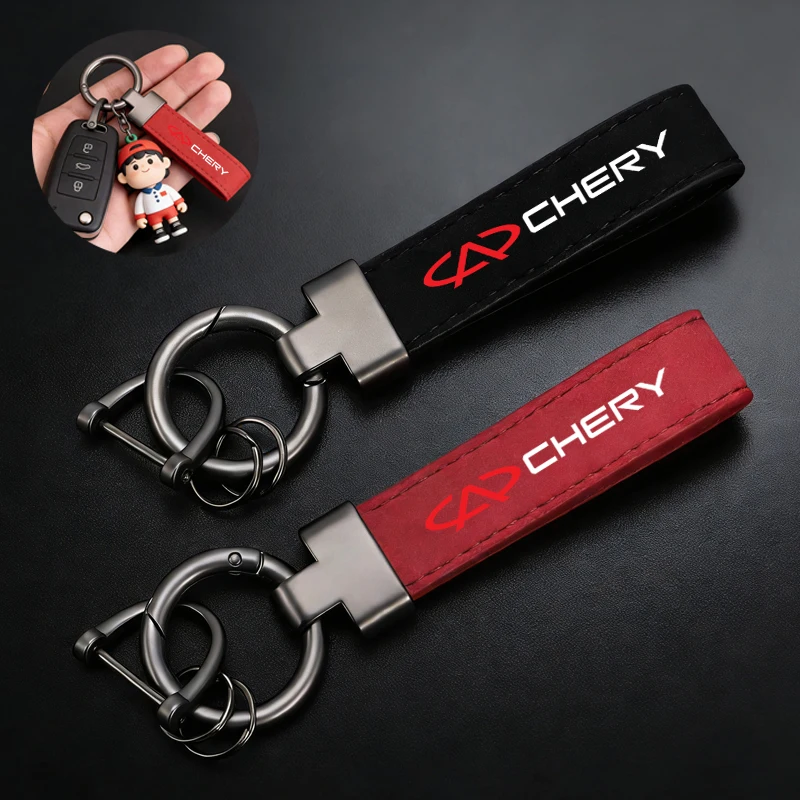 Für Chery Alle Serien Tiggo 8 9 7 5 5X 3X Arrizo 8 5 Fulwin T9 A8 T8 T10 T6 A9 E05 Logo Schlüsselanhänger aus Legierung, Auto-Schlüsselanhänger aus Wildleder