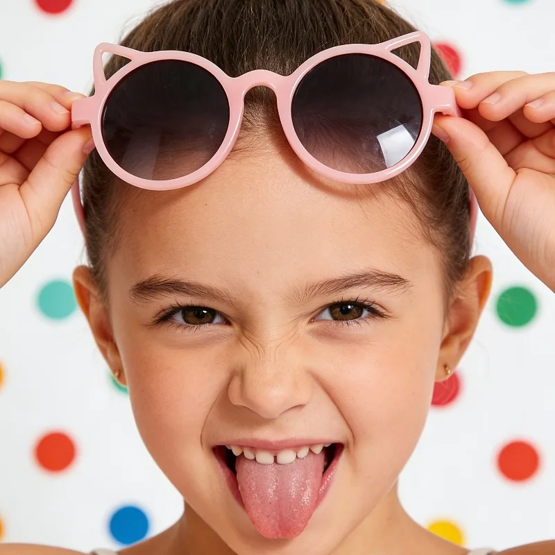 1 Stück Vintage-Sonnenbrille für Kinder, PC-Rahmen, UV400, für Jungen und Mädchen. Ideal für Partys, Strand und als Geschenk.