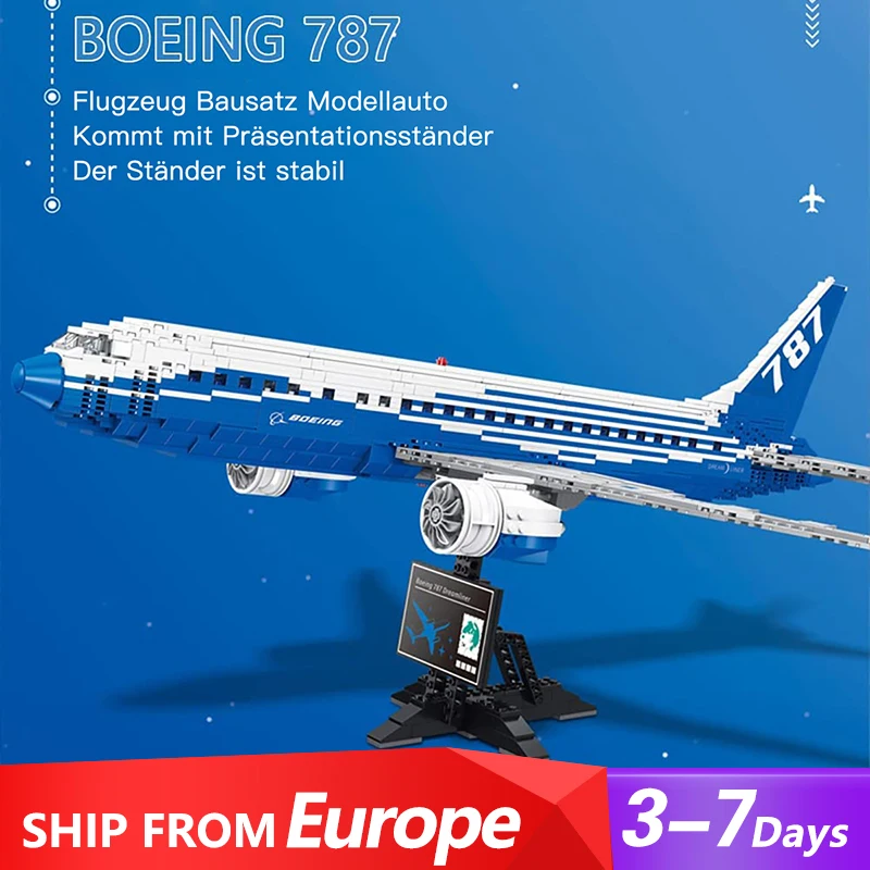 Creative Expert The Boeing 787 Airliner Building Block Set Collectible Airplane Model Puzzle Toys Birthday Gift for Adults Kids