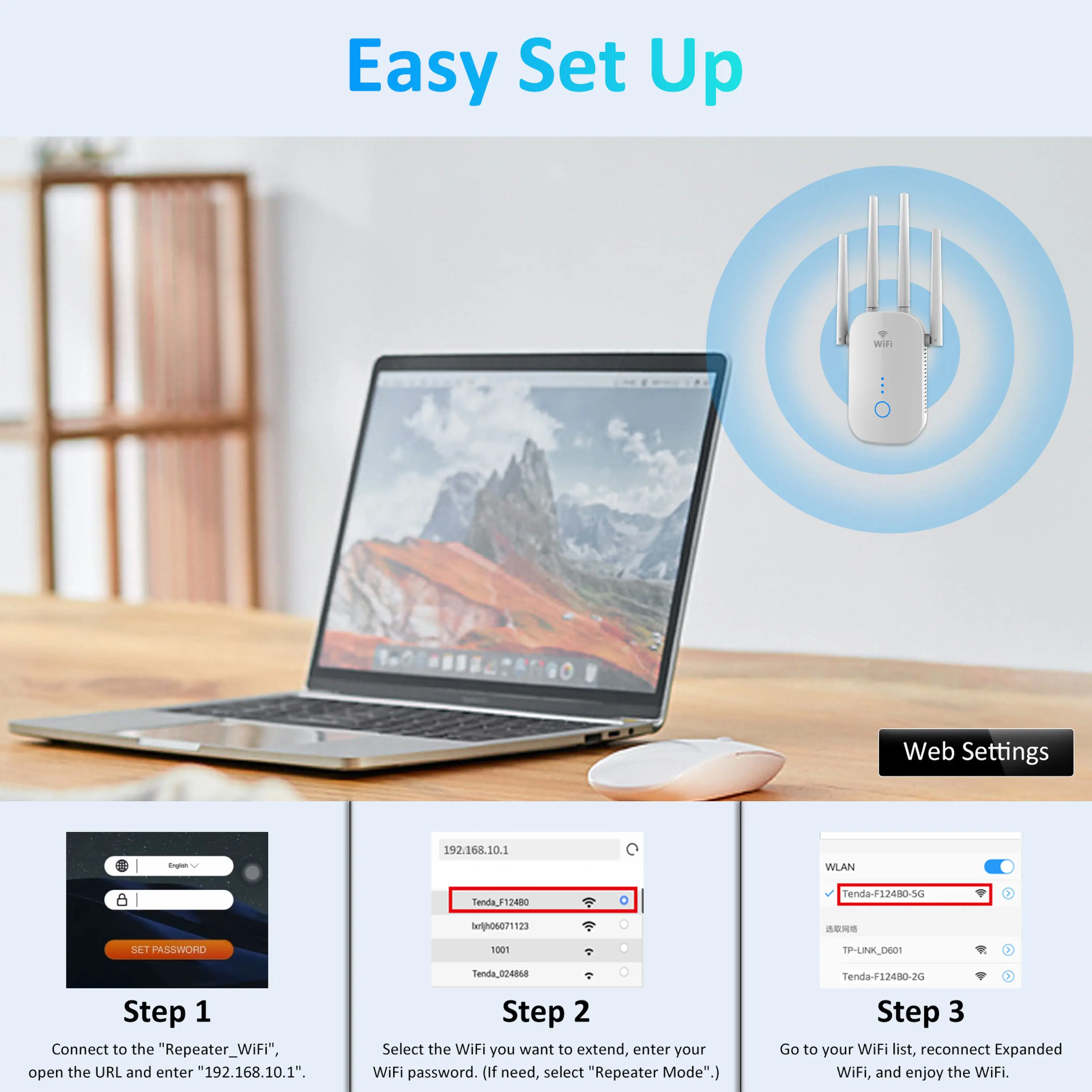 JOOWIN Clearance Wifi Equipment 1200mbps Home WiFi Device Wireless Network Equipment Comfast 2100Mbps Wifi 5