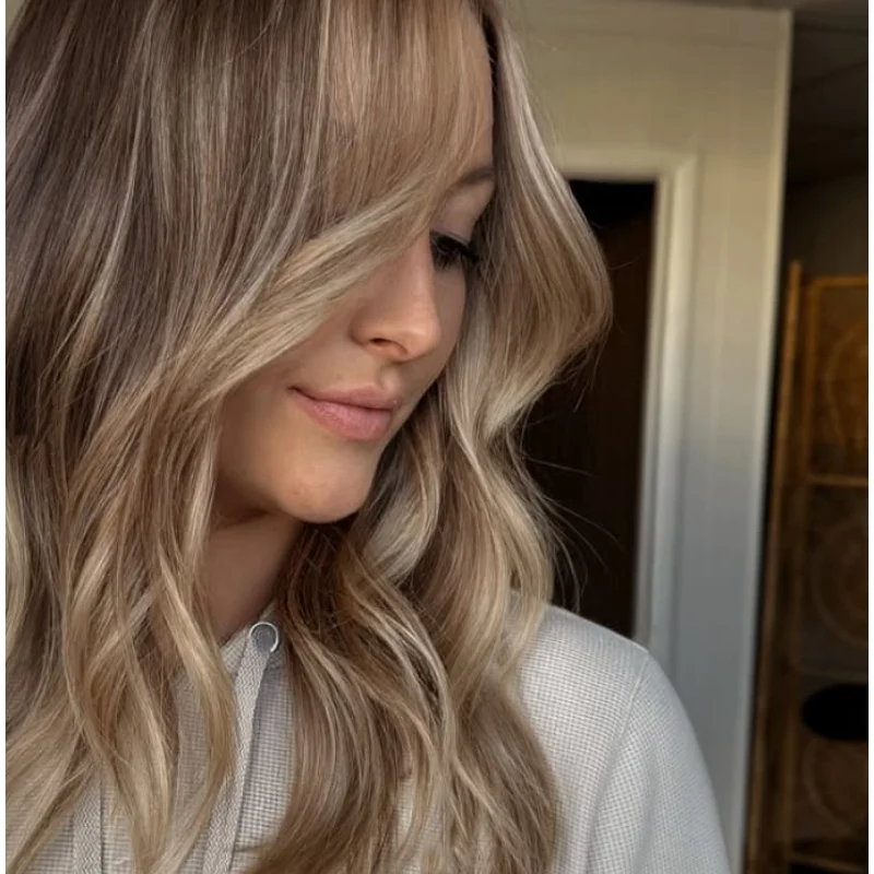 الجزء الأوسط الجذور الداكنة مقاومة للحرارة الباروكات للنساء الطبيعية شقراء براون بوب شعر مستعار الدانتيل الجبهة متموج يسلط الضوء على شعر مستعار اصطناعي