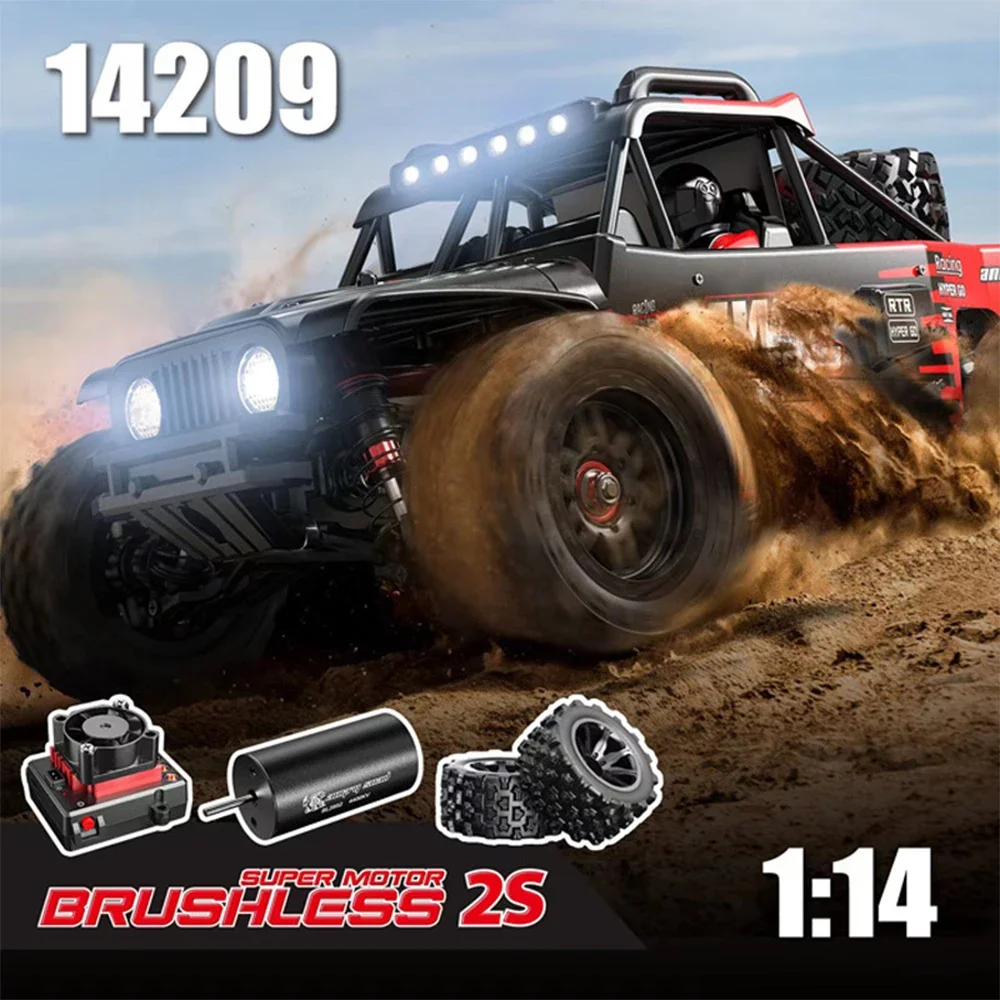 2025New Mjx Hypergo 14209 1/14 Remote Control Vehicles Racing Desert Brushless Off-Road Drift High Speed RC Car 4wd Toys Gifts