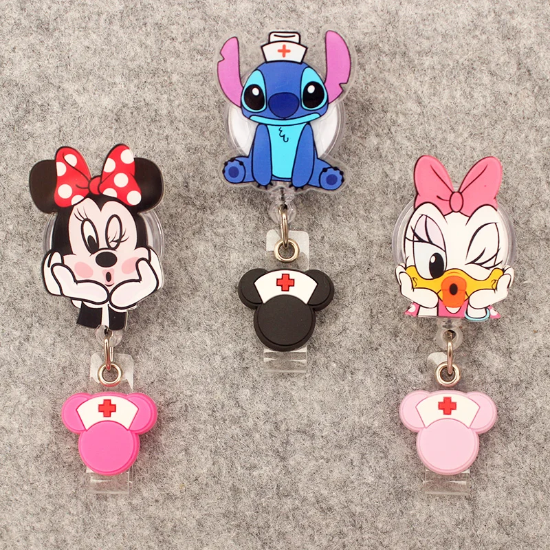 ドクターステッチの女の子のスタイルの回転バッジリール、ナースの労働者IDホルダー、格納式カードホルダー、面白いアクセサリー