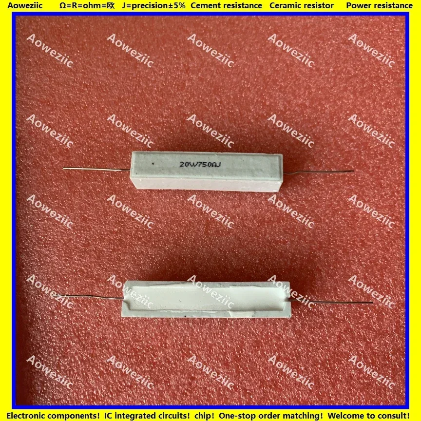 

10Pcs RX27 Horizontal cement resistor 20W 750 ohm 20W 750R 750RJ 20W750RJ Ceramic Resistance precision 5% Power resistance