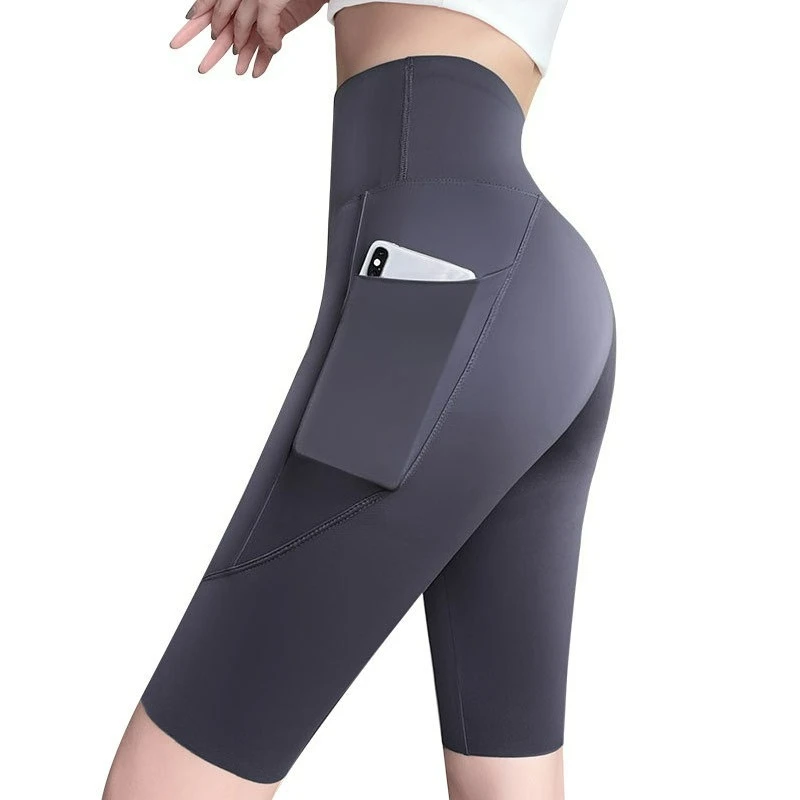 女性用シャークショーツ ポケットシャークパンツ ヨガ フィットネス 薄いスタイル スポーツ バービーレギンス ストレッチ スリム カジュアルショーツ