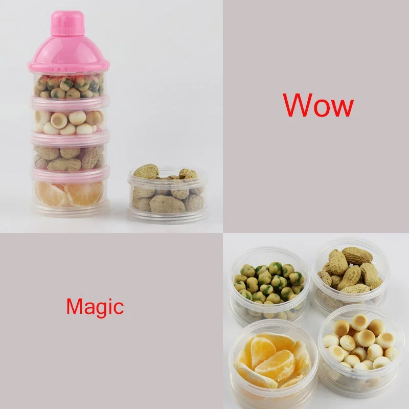 Milk Powder Storage Box Polypropylene 3/4 Layers BPA Free Baby Food Container with Cover Portable Food Container
