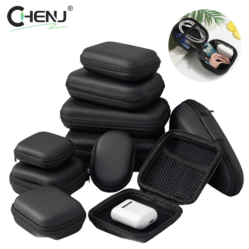 Portable Mini 3C Hard Shell Digital Gadgets Storage Bag Artificial Leather Earphone Charger Case Data Cable U Disk Organizer