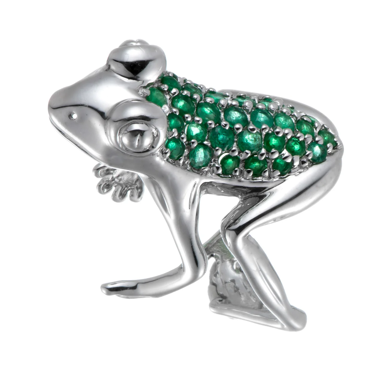

Emerald Rhodium Over Sterling Silver Ring