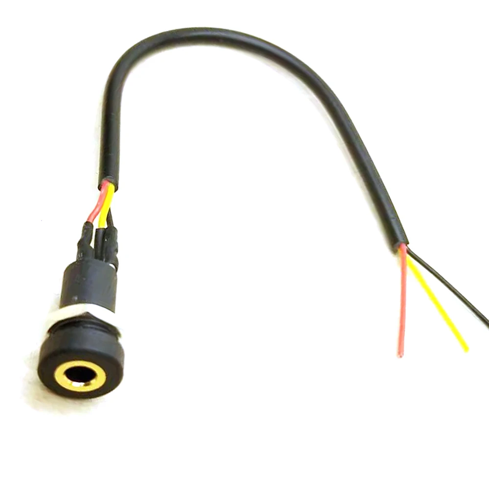 Headphone jack PJ392A PJ391 3.5MM Audio Video Socket Stereo with Nut Internal Thread 3PIN 4PIN Plug with Wire
