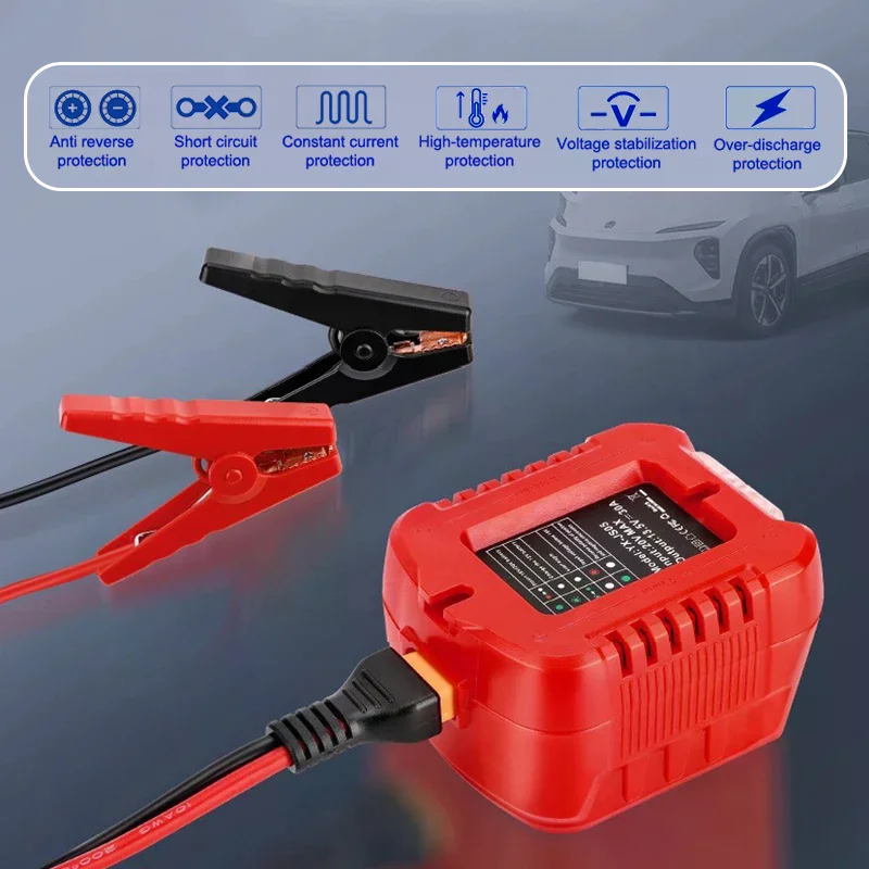 

Автомобильный адаптер стартера для 18-20 В BL1830, усилитель литиевой батареи, автомобильный кабель, аварийное питание с зажимом, автоаксессуары