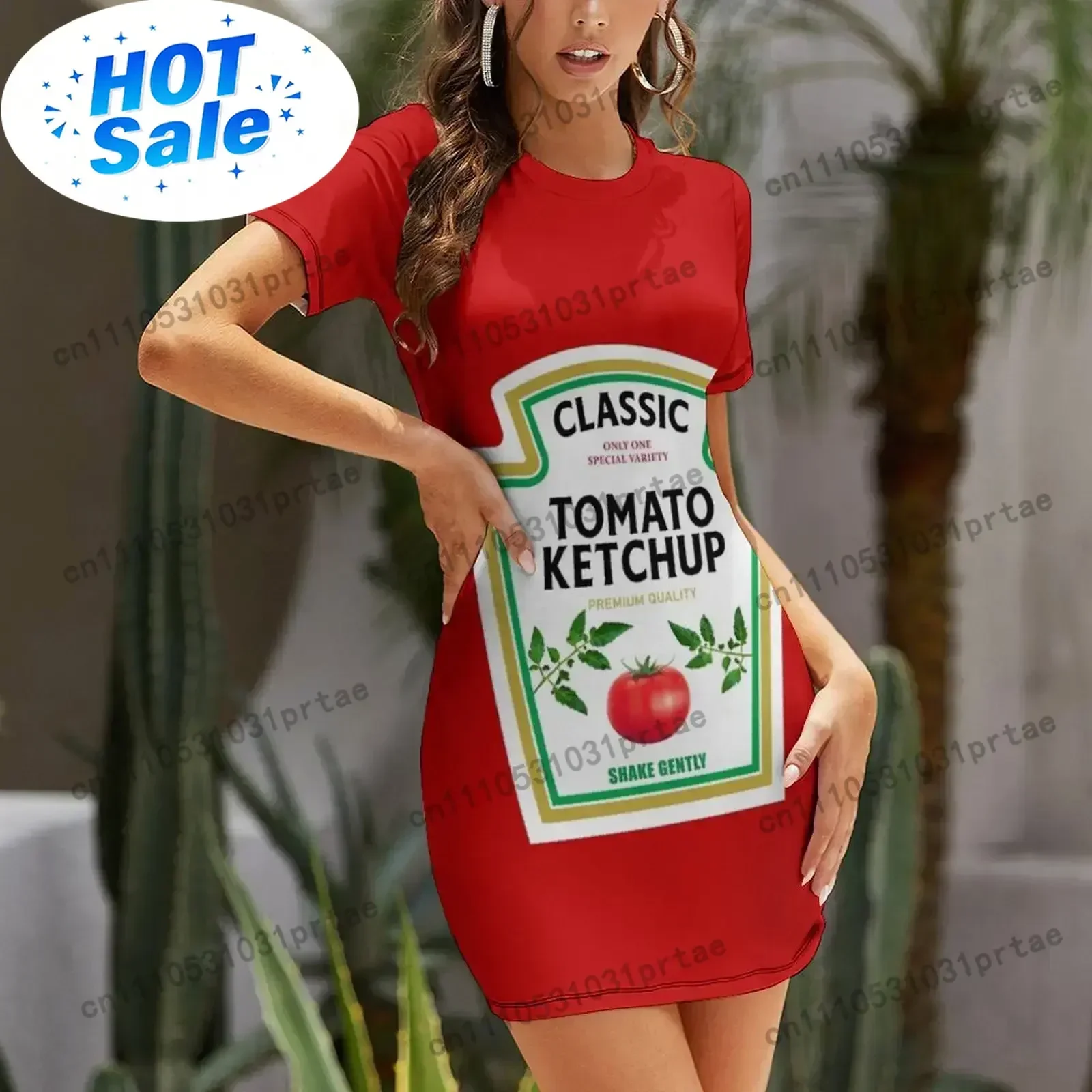 Ketchup Halloween 2023 Costume Family Group Matching Couple Mustard Mayo Short-Sleeved Dress evening dress woman Dress