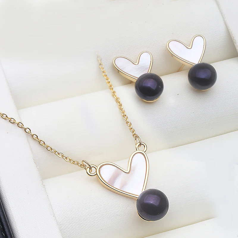 

Beautiful Set With Pearl Earrings And Necklace Woman,Real Natural Freshwater Pearl Set Silver Wife Mother Birthday Gift White