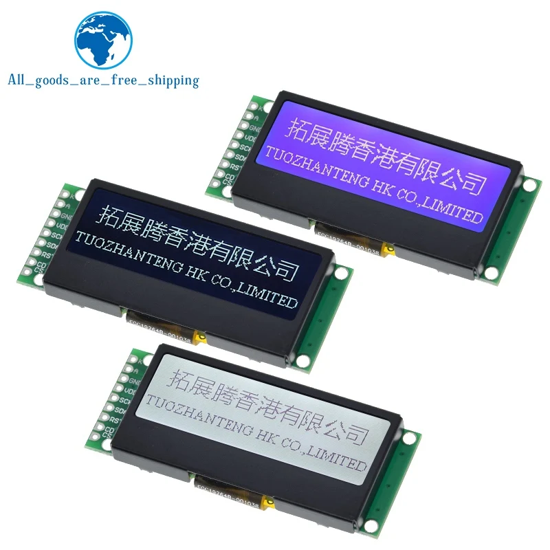 

TZT LCD19264 192*64 192X64 Graphic Matrix LCD Module Display Screen 3.3-5V LCM build-in UC1609C Controller with LED Backlight