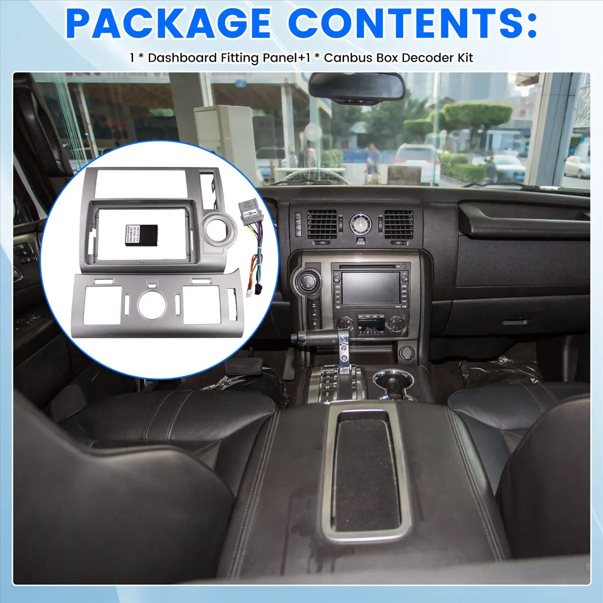 Super Sale For HUMMER Car Frame Fascia Adapter Canbus Box Decoder Android Radio Dashboard Fitting Panel Wire Harness Kit Silver