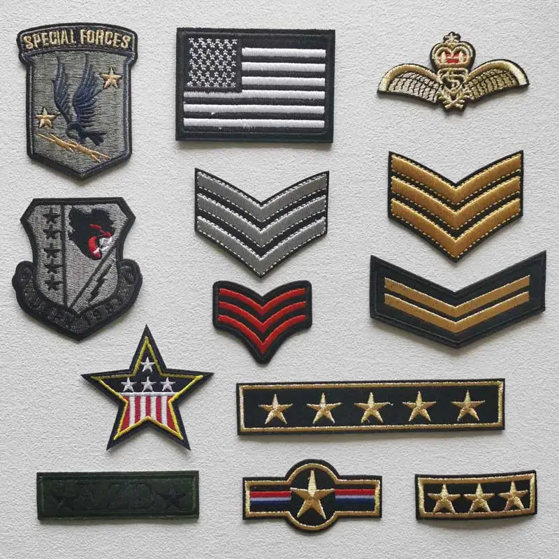 Embroidered Military Patches For Clothing Thermoadhesive Patches Military Badges Iron On Patches On Jeans Embroidery