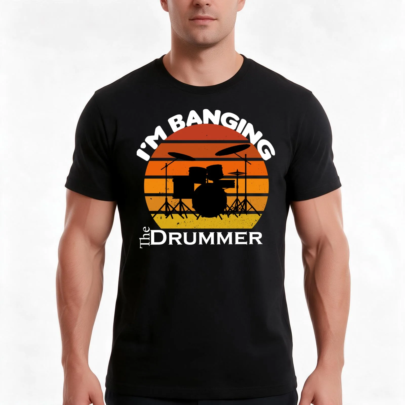 I'm Banging the Drummer T-Shirt, Summer Casual Cotton Tee, Oversized Streetwear Tops, Vintage Graphic Print, Unisex Men Women