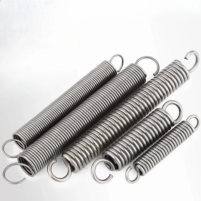 304 Stainless Steel S Hook Tension Spring Wire Diameter 0.6mm 0.7mm Helical Coil Pullback Extension