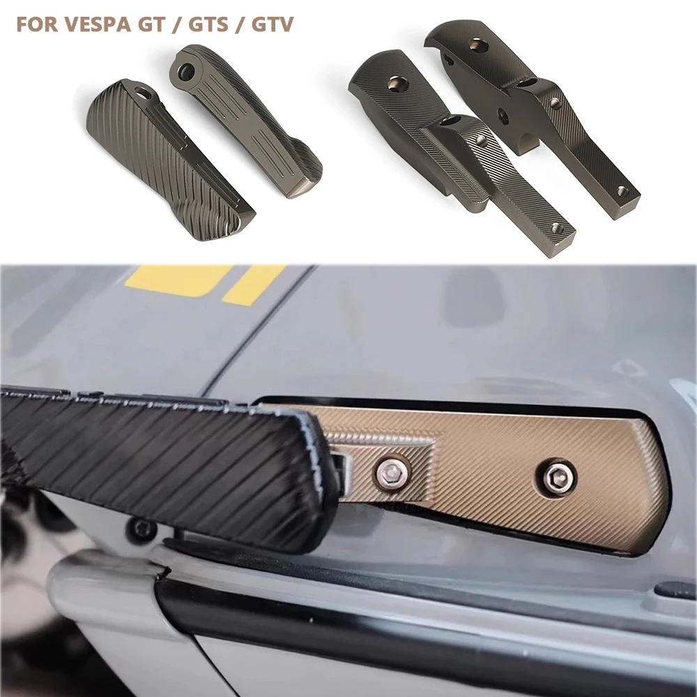

New Motorcycle Passenger Footrests For Vespa GTS GTV 300 250 GT 125 200 Rear Foot Peg Extensions Extended Footpegs Accessories