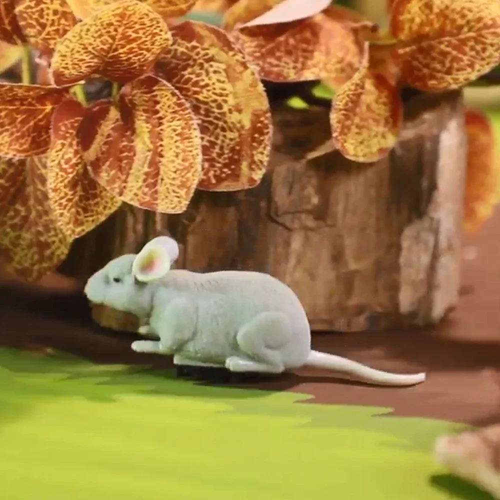 Juguete de ratón eléctrico para gatos, Robot de Escape automático, vibración para gatear, funciona con pilas, juguete de felpa para interacción de