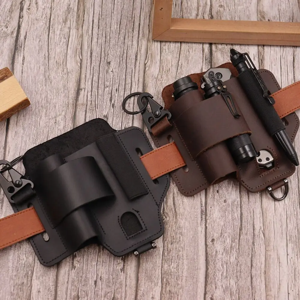 Multi-pocket Multit-function Sheath Quick-release Buckle Waterproo Outdoor Pocket Organizer Camping Leather Hanging Expand Bag