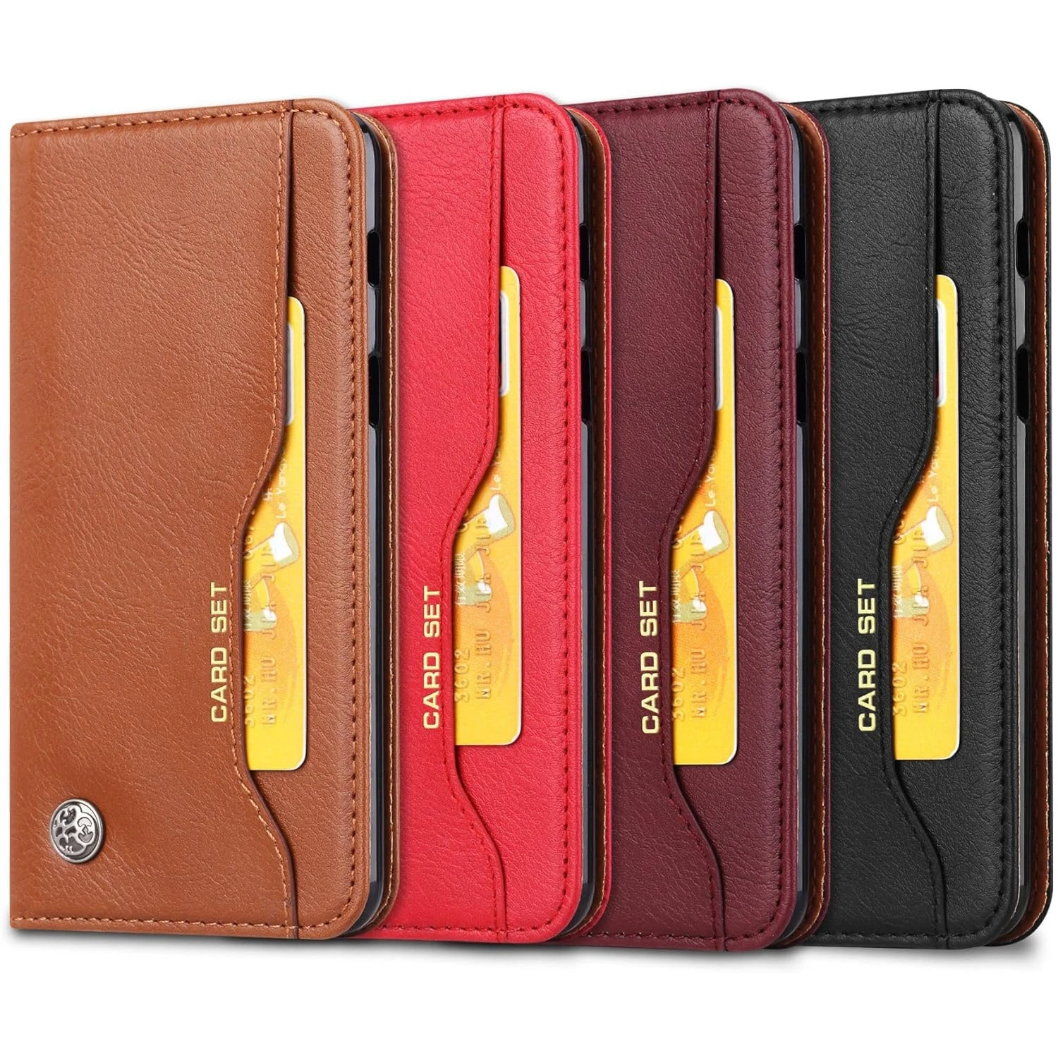 

Wallet Case for iPhone 15 Series, Leather Magnetic Protective Flip Case Card Holder Folio Stand Shockproof Cover