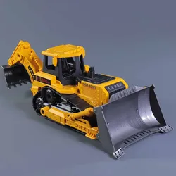 Hot sale 1:50 plastic engineering bulldozer model, children's excavator toys, Two-way engineering car toy, wholesale