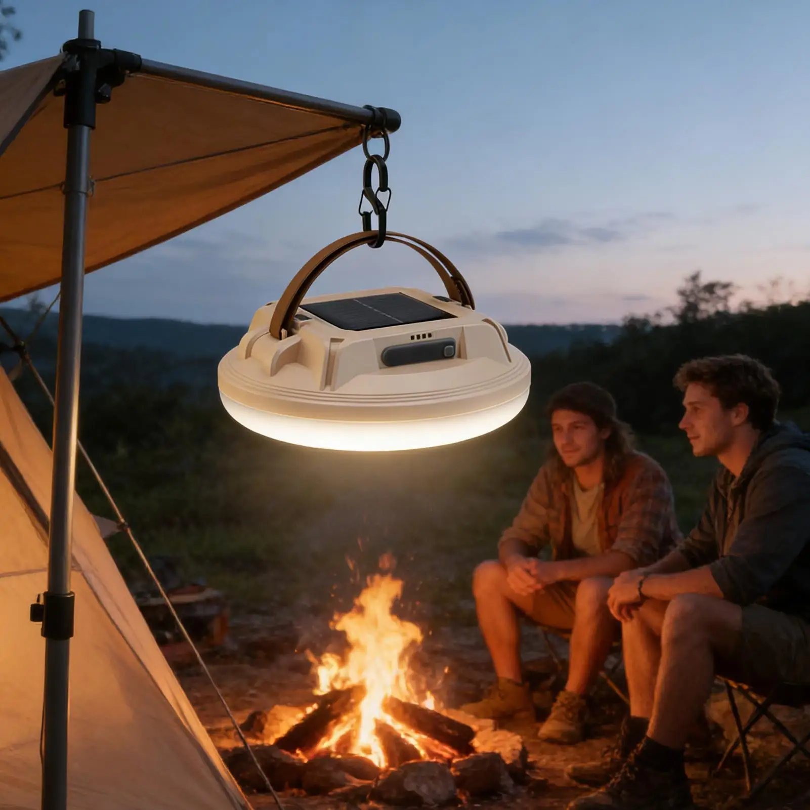 

Solar Camping Lantern 4 Modes Super Bright LED Rechargeable Waterproof Light Outdoor Tent Emergency Power Outage Survival