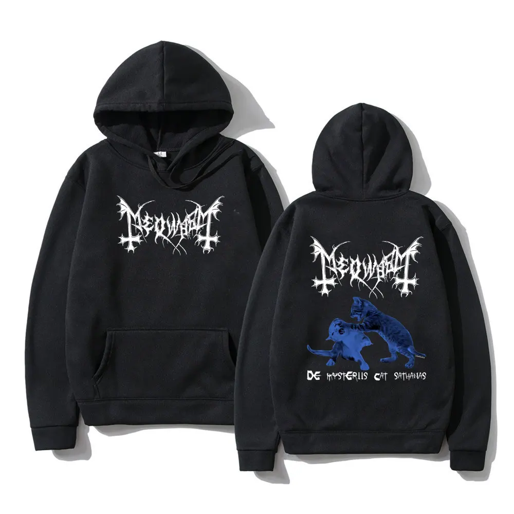 Mayhem-Sudadera con capucha para hombre y mujer, suéter con estampado de gato, Estilo Vintage, Hip Hop, años 90