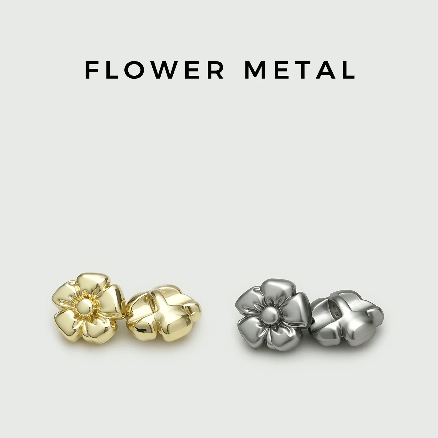 10PCS Exquisite Metal Flower Hidden Shank Buttons Multi‑purpose Decor Small Buttons for Knit Sweater Blouse Coat Apparel Sewing