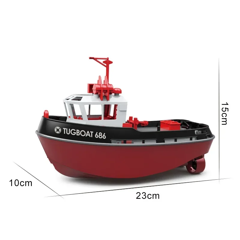 Bateau de pêche télécommandé pour enfants, bateau de pompier simulé, modèle de jouet décoré, cadeau jouet, nouveau, 2.4g, 1:72