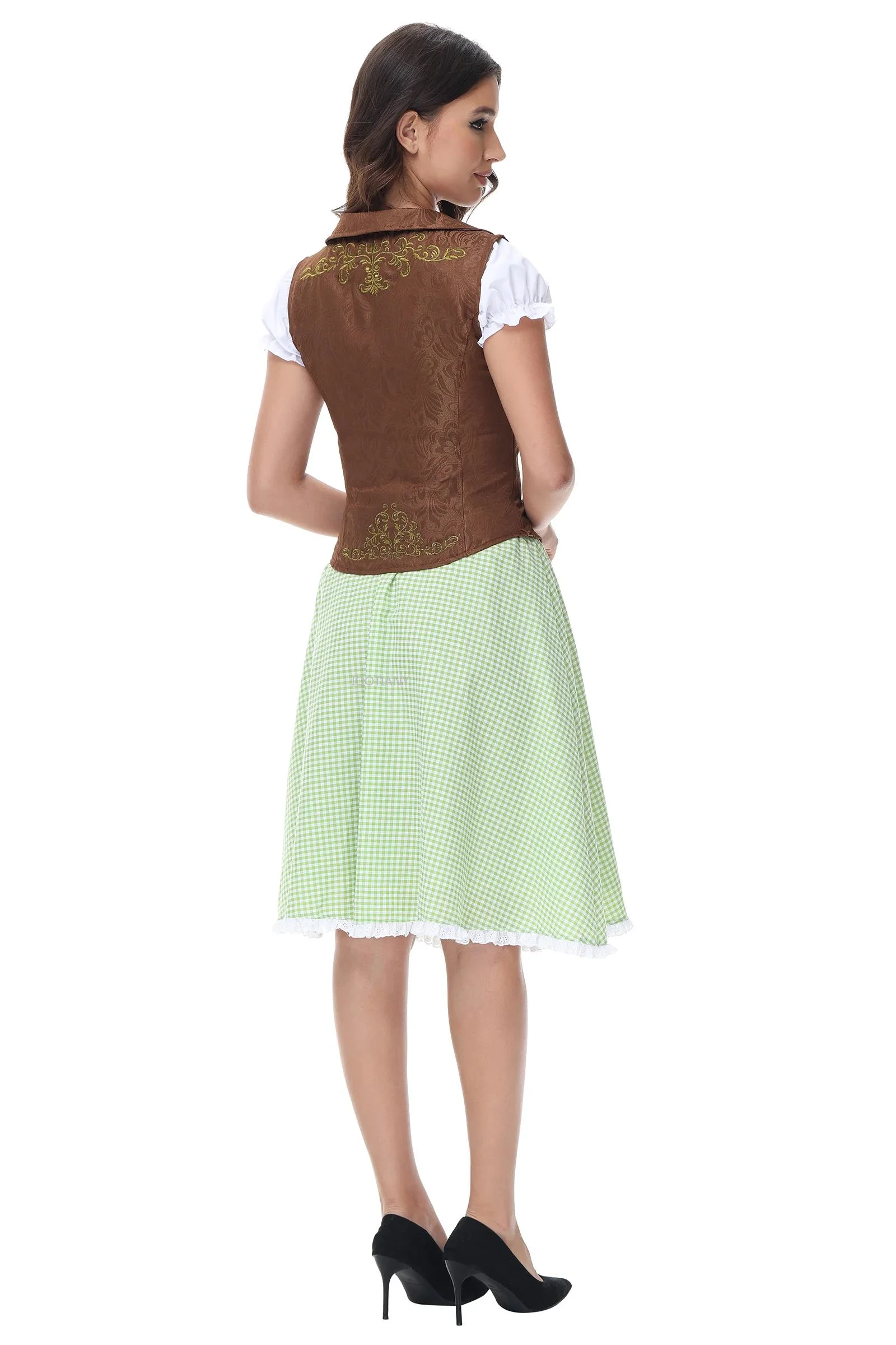 Bavarian Traditional Court Beer Girl Maid Dirndl Costumes German Sexy Oktoberfest Dresses Halloween Party Women's Beer Stagewear