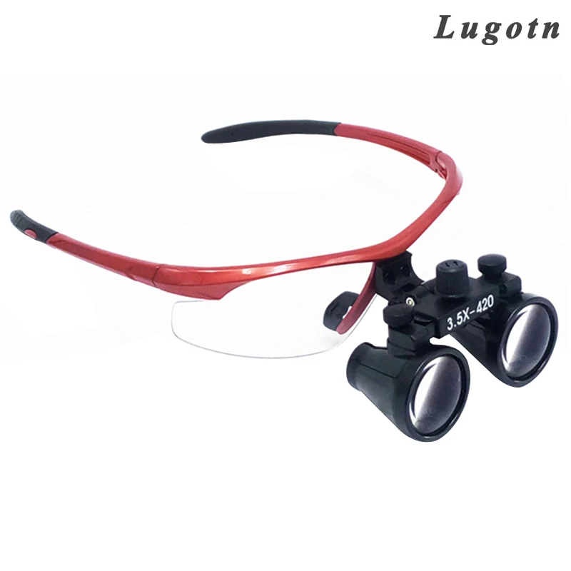 3.5X Magnification Adjustable Eyes Distance Surgical Loupe Good Quality Antifogging Optical Glasses Dental Dentist Magnifier