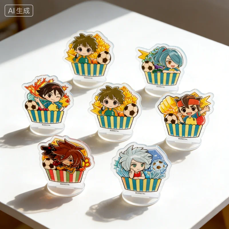 Figura Coleccionable de Acrílico de 10 cm del Anime Inazuma Eleven, Adorno de Escritorio, Cosplay, Soporte para Figura, Llavero, Decoraciones y Accesorios