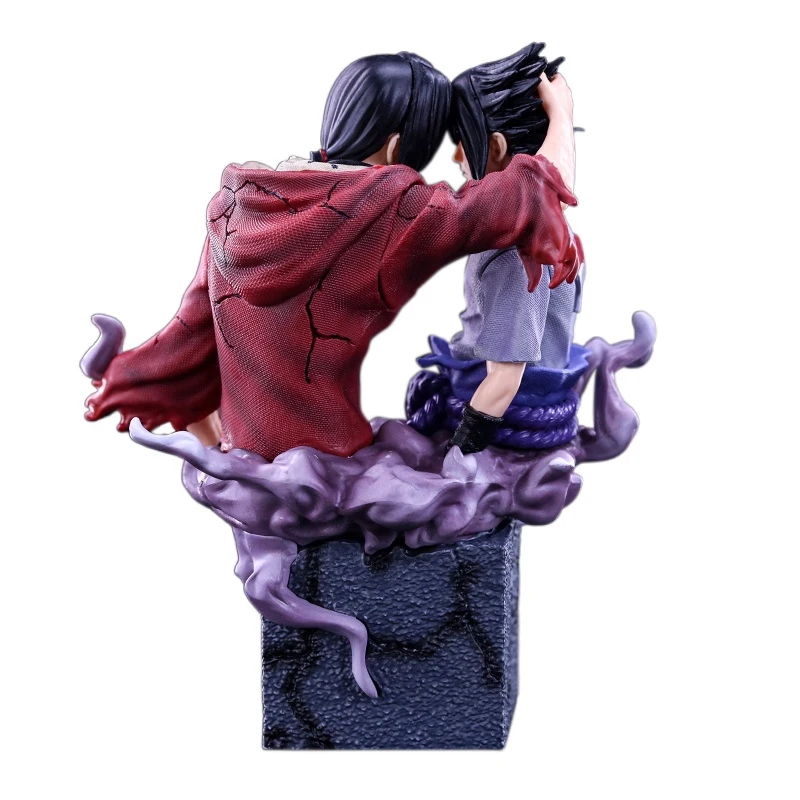 Naruto Shippuden Anime Figurine Model Uchiha Itachi Action Sasuke Half Body Figure PVC Statue Collection Toy 17.5CM Figma