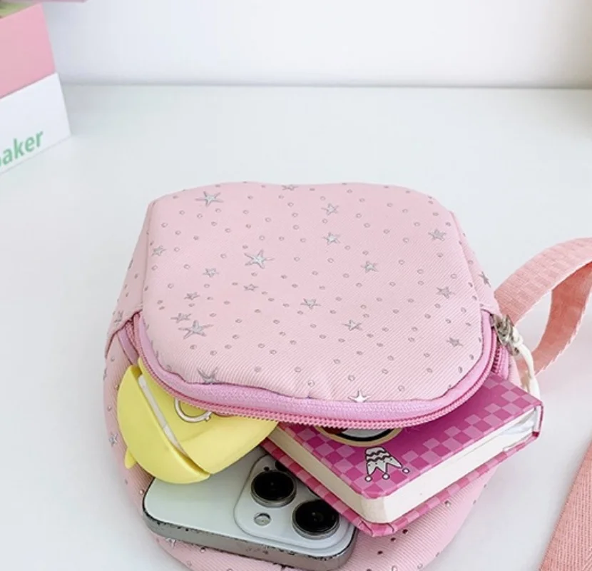 2026 Niedliche Kinder-Umhängetasche mit Sternenmuster für Mädchen und Jungen, verstellbare Riemen, Reißverschluss, Kindertasche – Detail 6