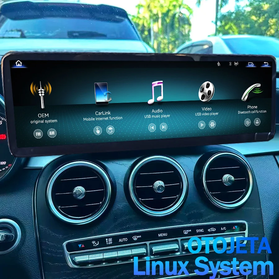 14.9inch Car Video Players Multimedia Screen For Mercedes Benz C Class GLC X253 W205 2016-2018 2019 Carplay GPS Head Unit Linux