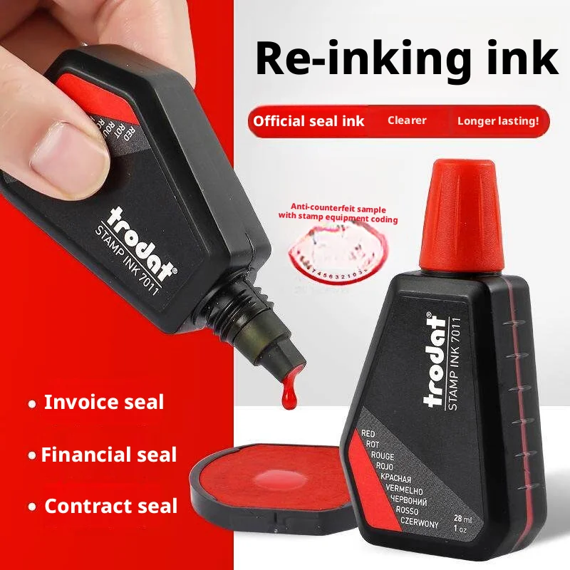Tinta de Recarga Especial para Sellos Oficiales, Sellos Financieros y Sellos de Facturas, Tinta para Sellos Automáticos y Almohadillas de Tinta 7712