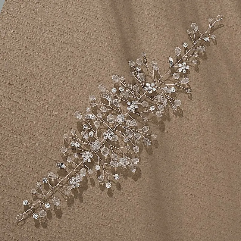 Handmade Wired Crystal Rhinestones Crystal Bridal Hair Vine Hairband Wedding Headband Bridesmaids Women Jewelry