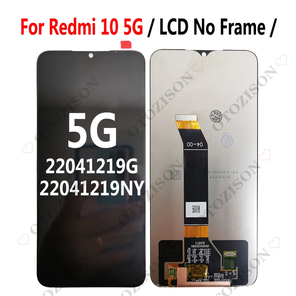 Display For Xiaomi Redmi 10 LCD With Frame 5G LCD Touch Panel Screen 22041219G 22041219NY LCD Digitizer Assembly Replacement