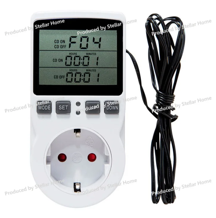 Large Screen European American Temperature Controller Temperature Control Socket Countdown Timer Switch Socket Temperature