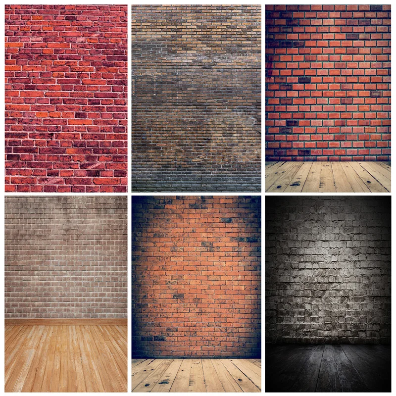 Arte tecido fotografia cenários adereços piso de madeira parede de tijolo retrato do bebê photo studio fundo 21802ztn-03