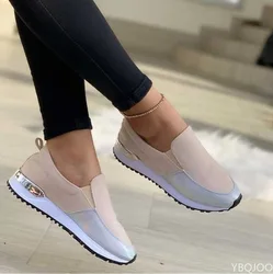 Nowe damskie tenisówki wsuwane płaskie buty w stylu casual platforma sportowe buty damskie Outdoor Running damskie buty wulkanizowane Zapatillas Mujer