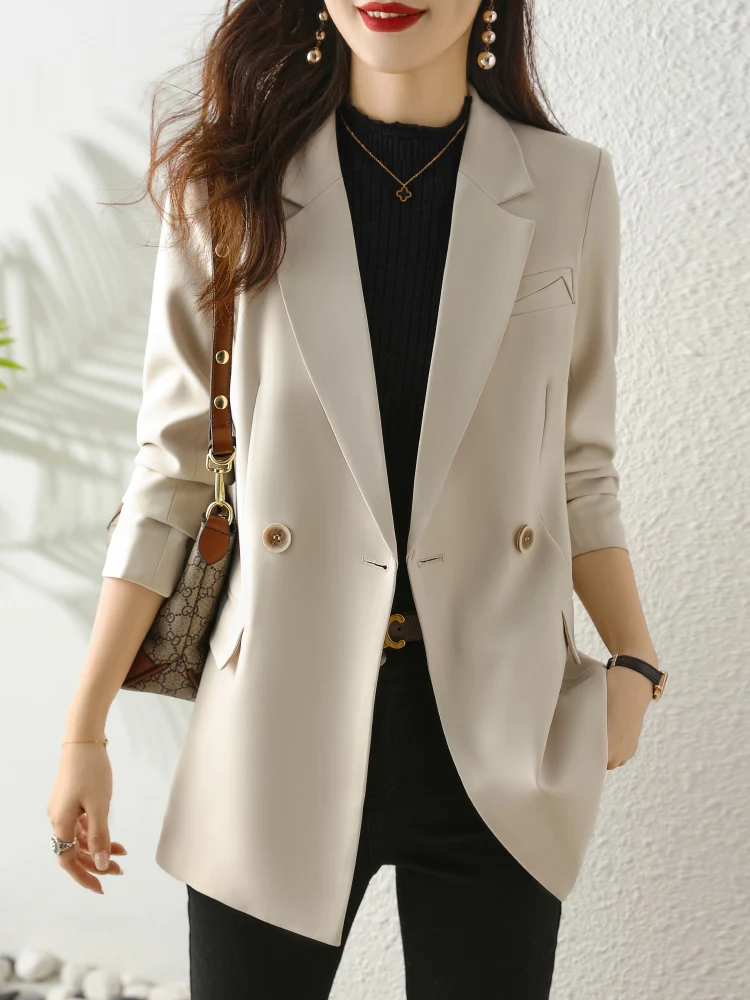 

Casual Style Women's Suit Jacket Spring Autumn Loose Fit High Quality Elegant Lady Large Size Western Clothes Fashionable