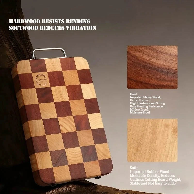 طباخ الملك الشطرنج لوح تقطيع خشب متين لوح تقطيع المطبخ خشب الأبنوس لوح تقطيع أواني منزلية خشبية #6
