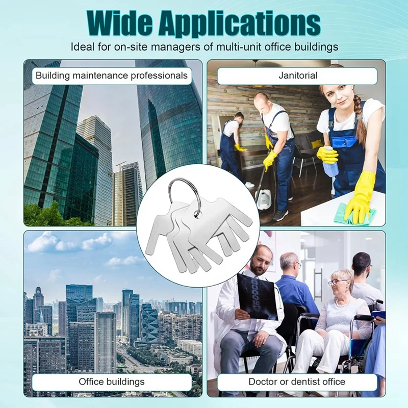 ABKJ-8Pcs 770301 Paper Towel Dispenser Keys,Toilet Paper Dispenser With 8 Key Rings Paper Towel Holder Key Tissue Box Key