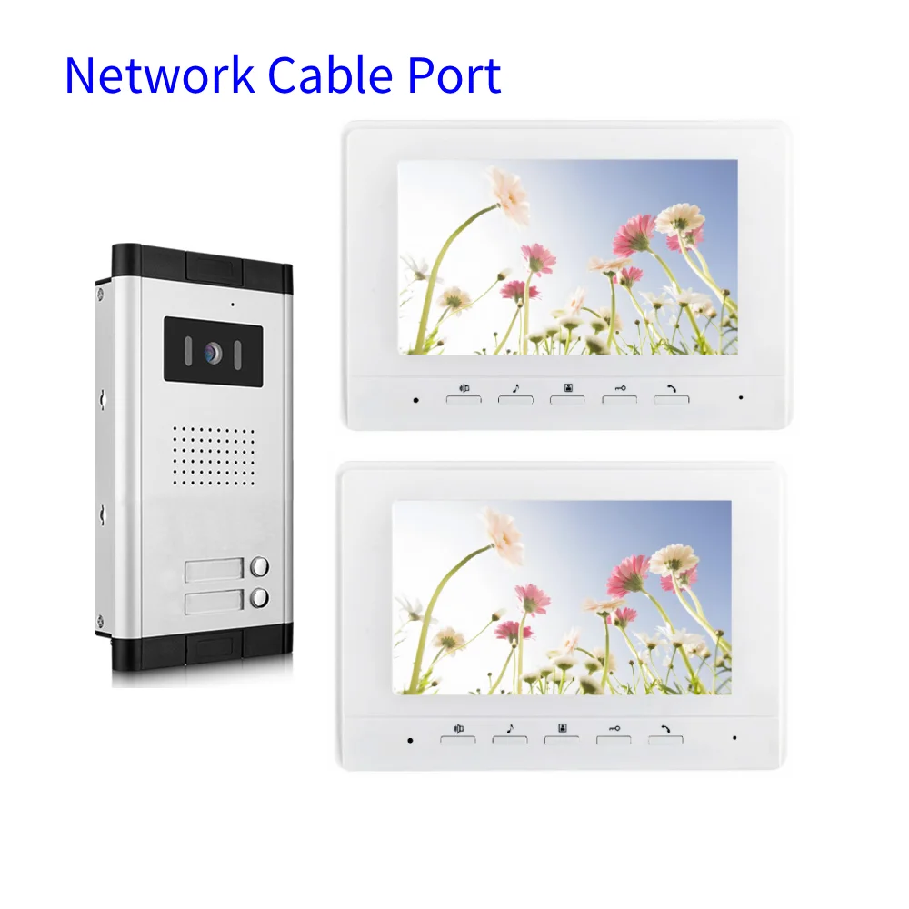 7inch Network Cable Port Building Video Door Phone Doorbell System 2/3/4/6 Unit Multi Apartments Intercom Video Doorbell