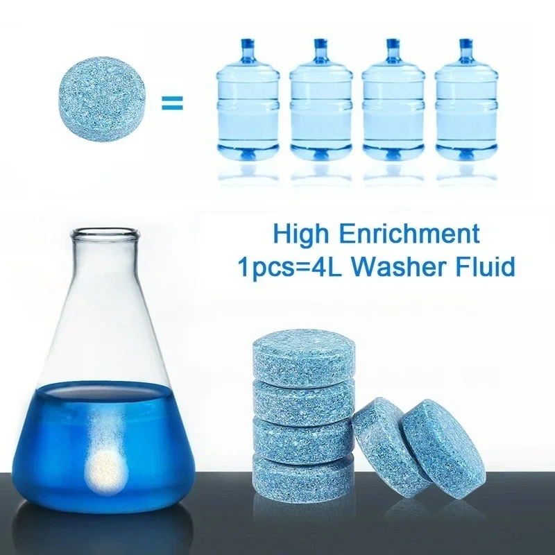 2pc/100pc Car Windshield Wiper Glass Washer Auto Solid Cleaner Compact Effervescent Tablets Window Repair Car Accessories