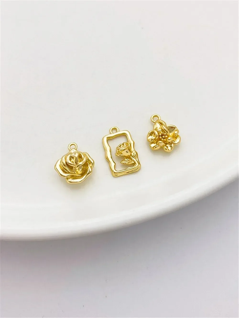 14K الذهب حزمة روز مربع قلادة قلادة اليدوية سوار ذاتي الصنع قلادة مجوهرات المواد والاكسسوارات L502